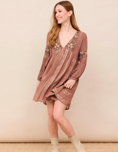 Vestido lurex bordado -...
