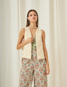 CHALECO CALADO NÜD BEIGE