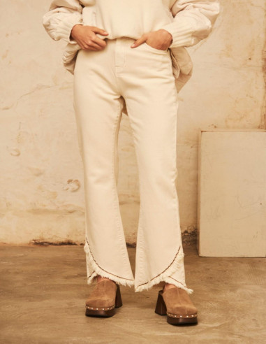 Pantalón denim beige NKN SU.EYRA