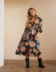 Vestido camisero estampado...