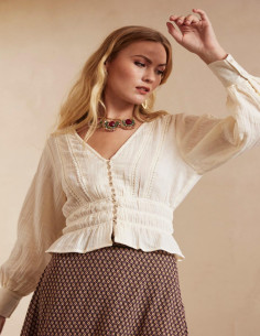 Blusa blanca abotonada NÜD...