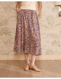 Falda Estampada Con Botones...