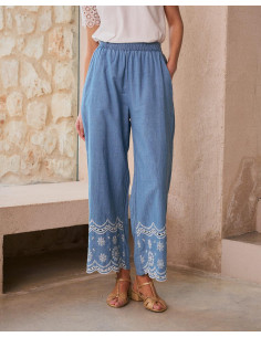 Pantalón Denim Bordado Mara
