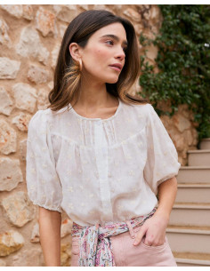 Camisa Con Bordados Lua