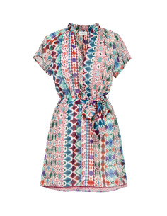 Vestido corto con volantes...