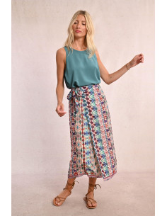 Falda larga con estampado...