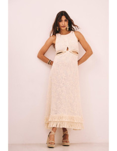 Vestido cut out bordado NKN