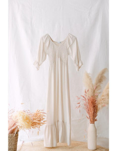 Vestido largo volantes...