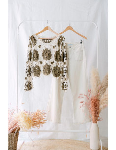 Pantalón denim recto...