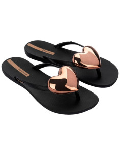 Flip flop corazón negro...