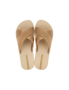 Sandalia tiras cruz oro...