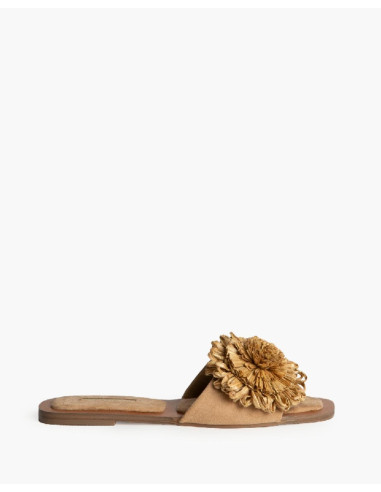 Sandalia plana camel Corina