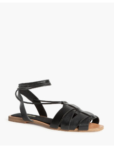 Sandalia plana negro Corina