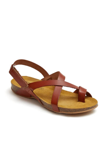 Sandalia piel dedo camel HEE SHOES