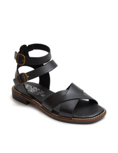 Sandalia piel romana negro...