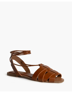 Sandalia plana cuero Corina