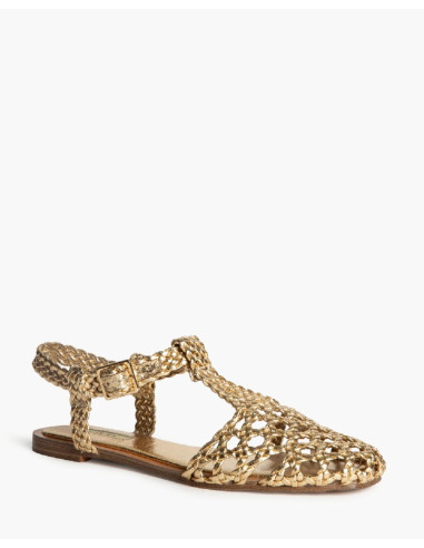 Sandalia plana oro Corina