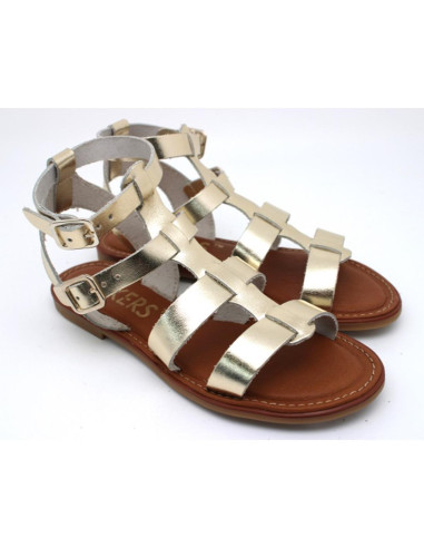 Sandalia plana romana oro Global Wikers