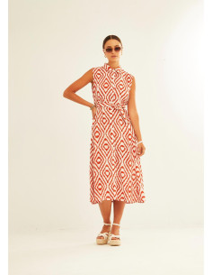 Vestido midi rojo Xantik