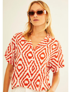 Blusa manga corta roja Xantik