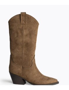 Bota alta tejana camel CORINA