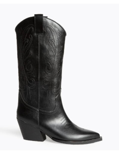 Bota alta tejana negro CORINA