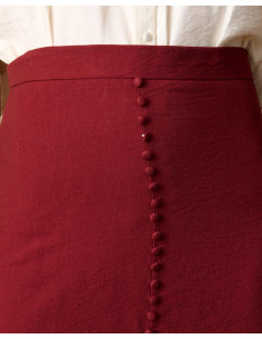 Falda Botones Burdeos