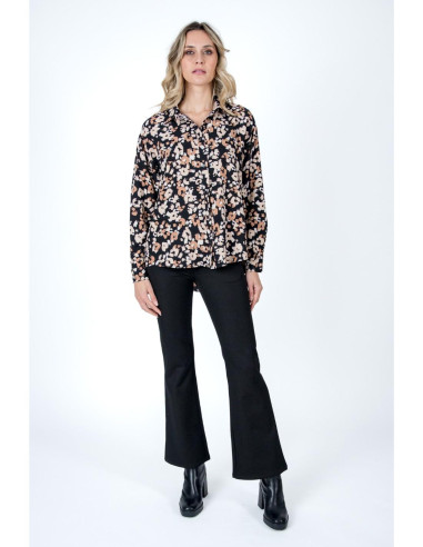 Camisa manga larga manchas negro LYLU