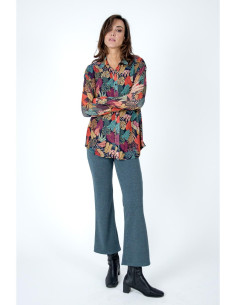 Camiseta manga larga hojas...