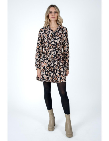 Vestido corto manchas negro LYLU