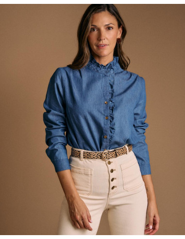 Camisa Volante Denim Javiera