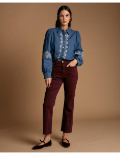 Camisa Bordado Denim Angela