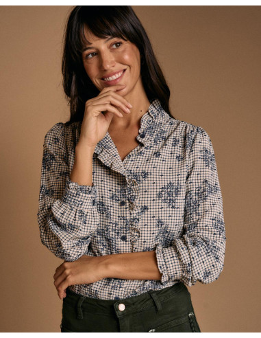 Blusa Estampado Volantes Colette