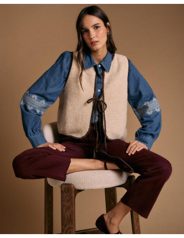 Chaleco Crudo Lazo Alba