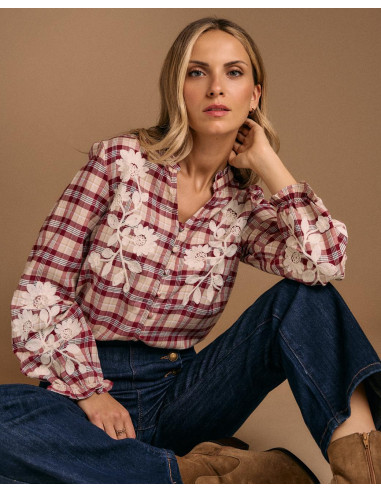 Blusa Cuadros Flor Brenda