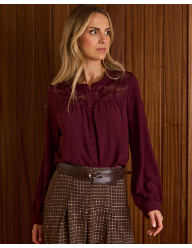 Camisa Encaje Flores Ruby